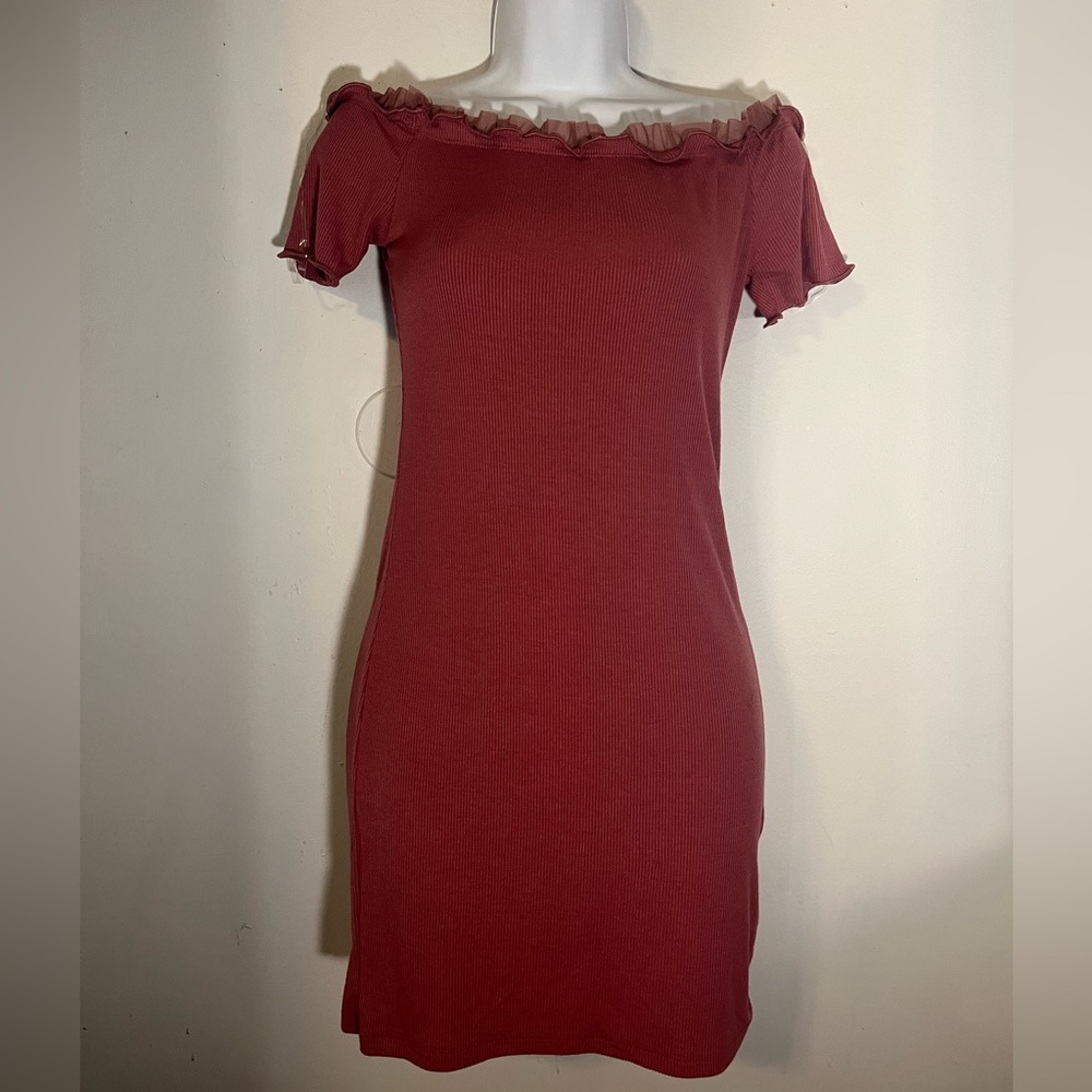 Pink off the shoulder dress